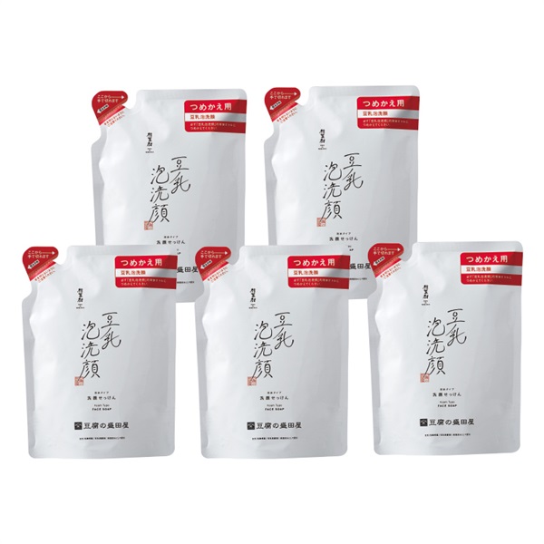 【15％OFF】豆乳泡洗顔 自然生活 つめかえ用 5袋セット