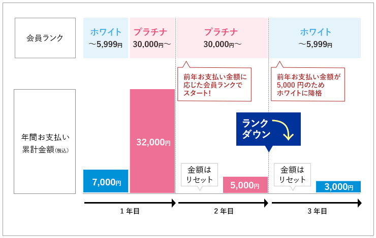 会員ランク制度＜降格イメージ＞