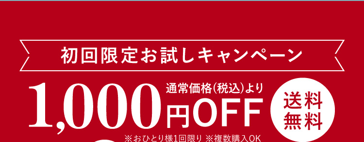 初回限定お試しキャンペーン1000円OFF送料無料