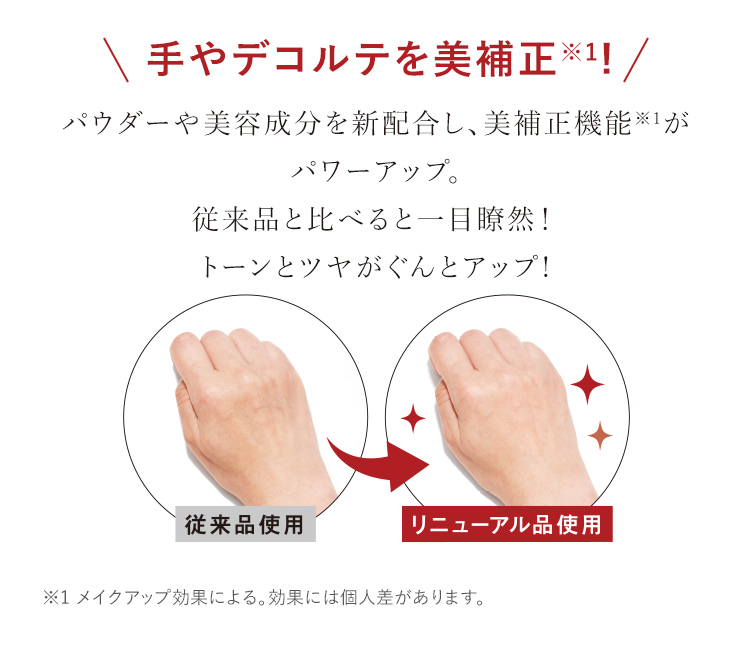手やデコルテを美補正