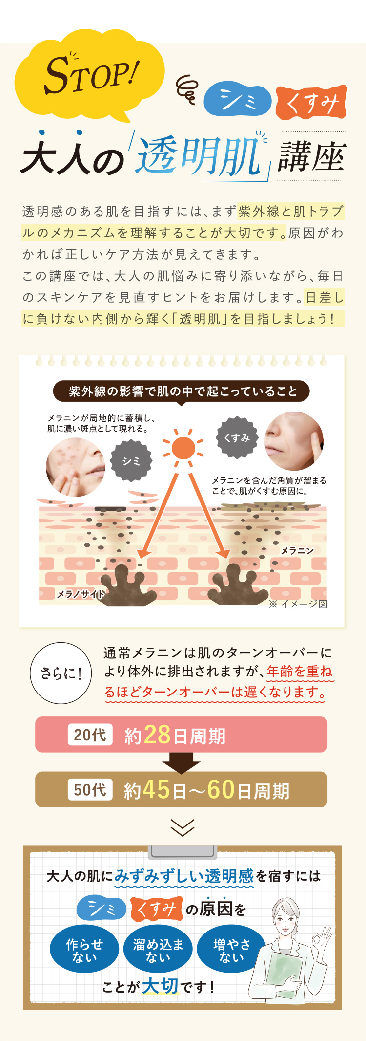 大人の「透明肌」講座