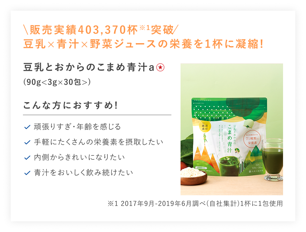 【特別価格】豆乳とおからのこまめ青汁a