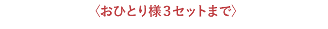 〈おひとり様3セットまで〉