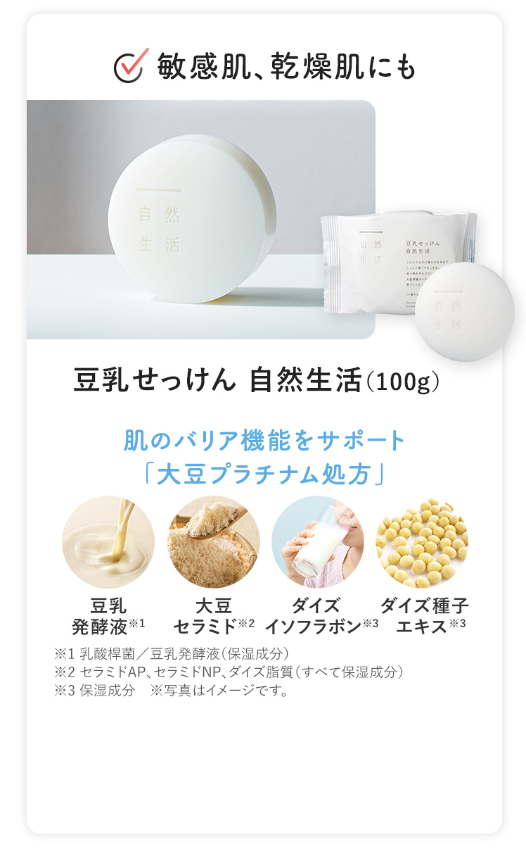 豆乳せっけん 自然生活(100g)
