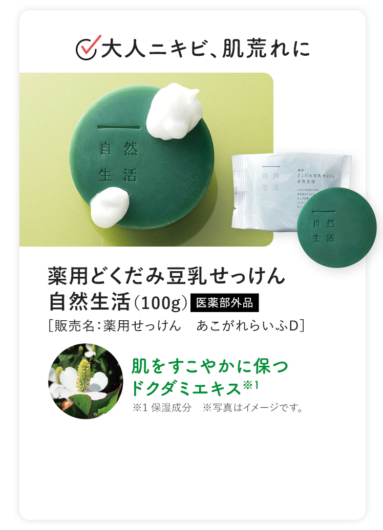 薬用どくだみ豆乳せっけん自然生活(100g) 医薬部外品 [販売名:薬用せっけん あこがれらいふD]