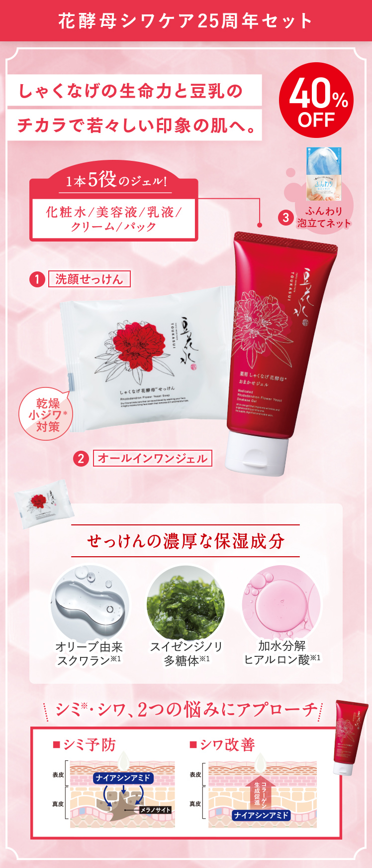 花酵母シワケア25周年セット 40%OFF
