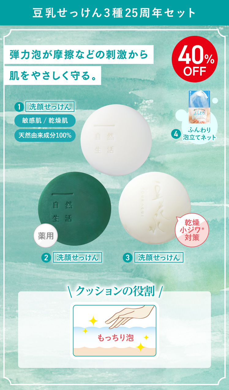 豆乳せっけん3種25周年セット 40%OFF