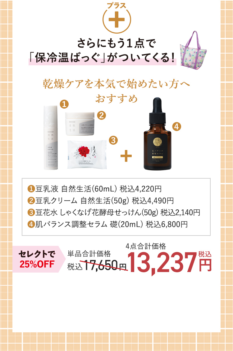 さらにもう１点で「保冷温ばっぐ」がついてくる！
