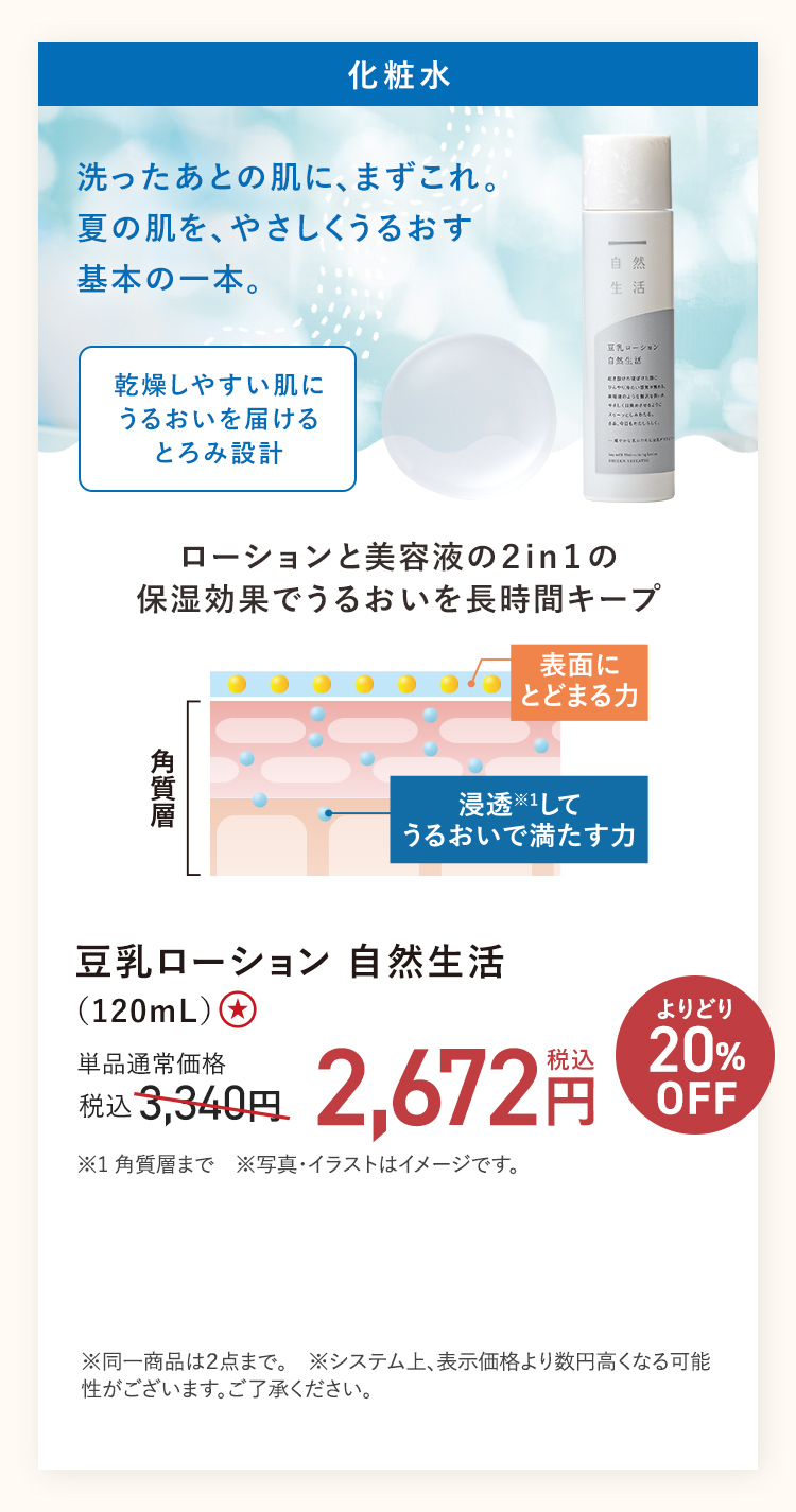 【20%OFF】豆乳ローション 自然生活