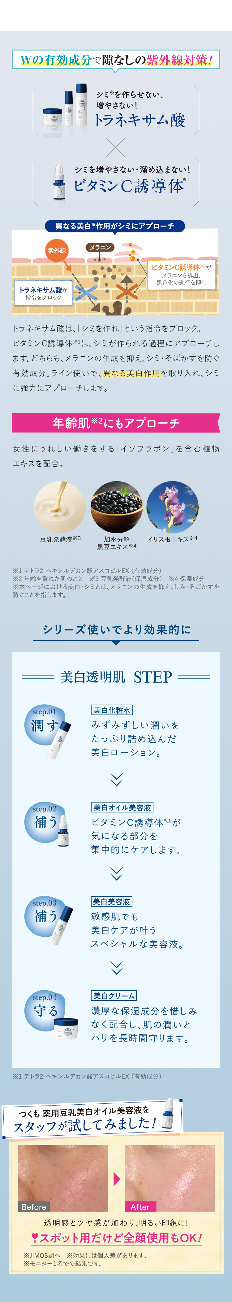Wの有効成分で隙なしの紫外線対策!