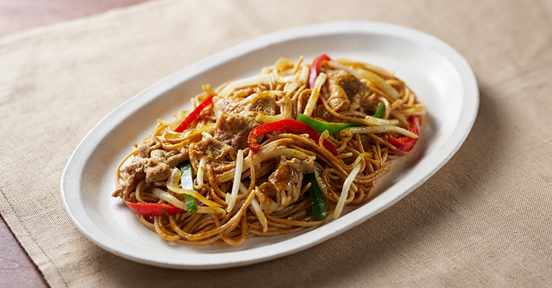 カレー風味のお手軽炒め麺