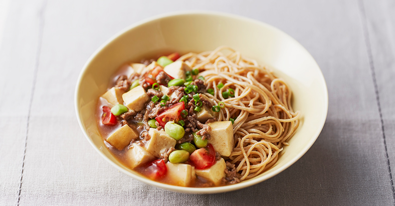 オイスター風味の枝豆入りマイルド麻婆麺