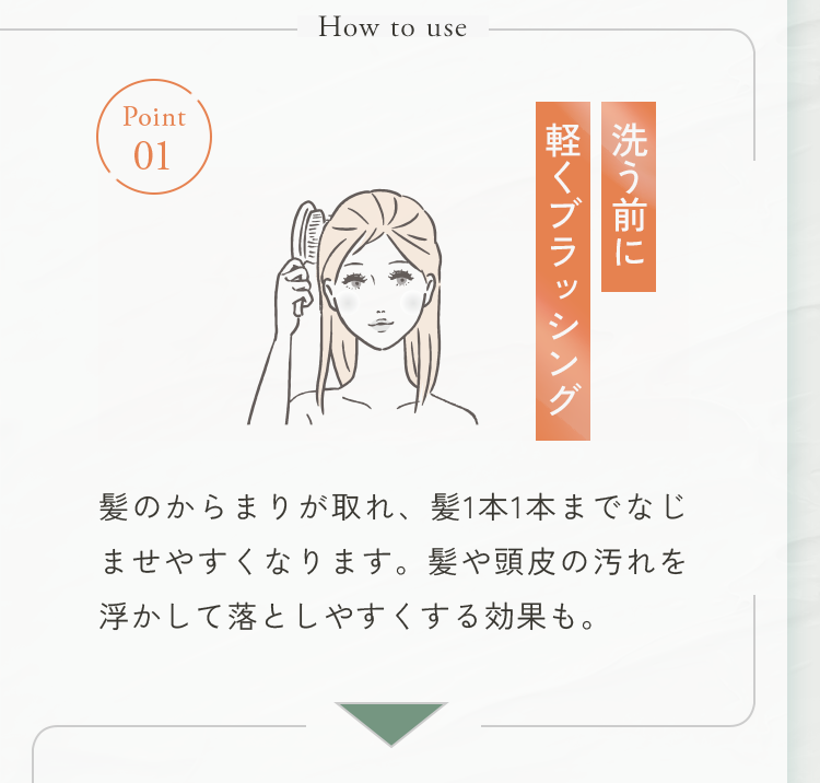Point01 洗う前に軽くブラッシング