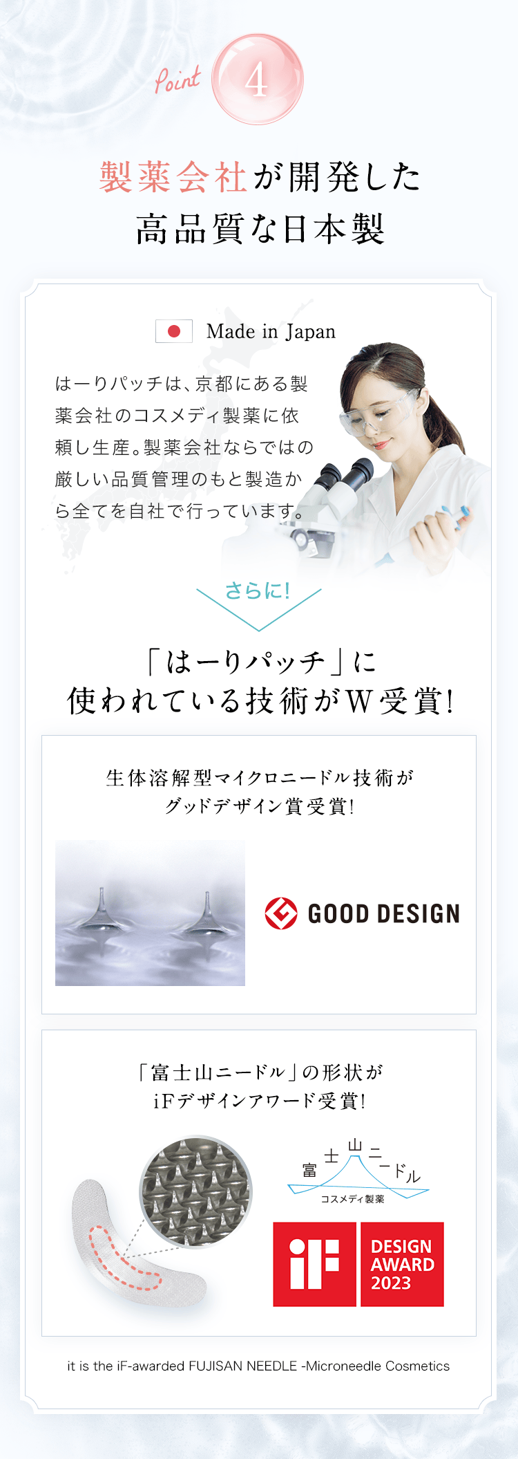 Point4 製薬会社が開発した高品質な日本製