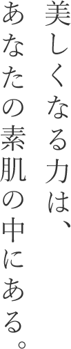 美しくなる力は、あなたの素肌の中にある。